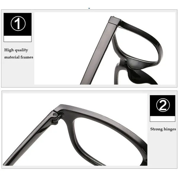 2016 Hot Sale New Fashion Sexy Vintage Big box Big Frame Women unisex Girls Plastic Plain Eye Glasses