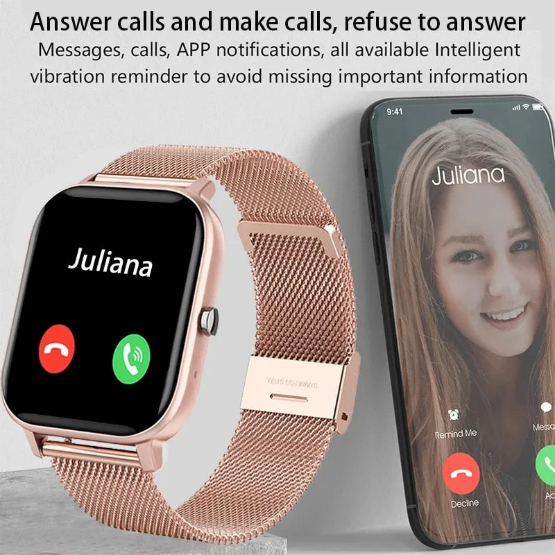 2022 New Smart Watch Women Men Full Touch Dial Call Fitness Tracker IP67 Waterproof Bluetooth Answer Call Smartwatch Woman Box