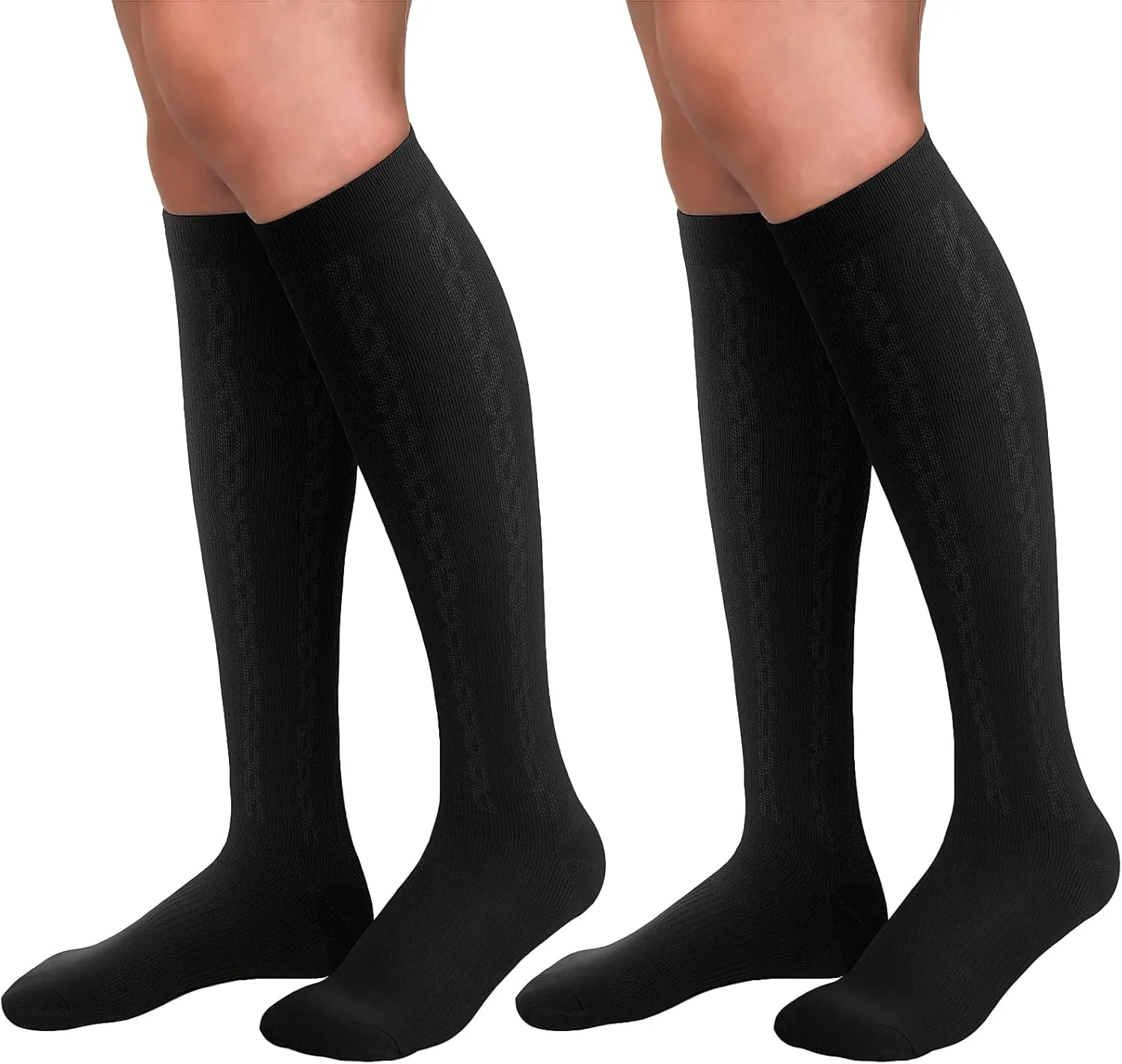 30-40mmHg Medical Graduated Compression Socks for Women&Men Circulation-Knee High Socks for Support,Hiking,Running