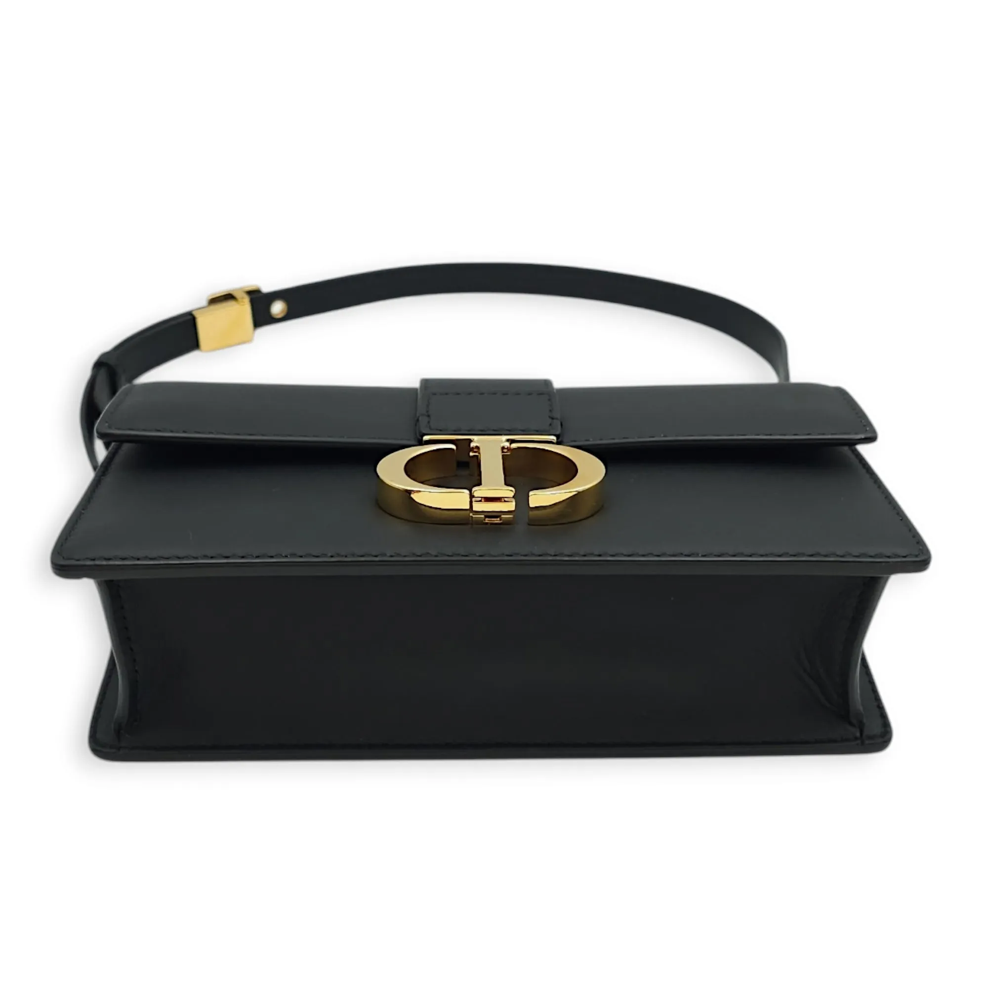 30 Montaigne East West 21x12x6cm Black Crossbody Bag in Calfskin, Gold hardware