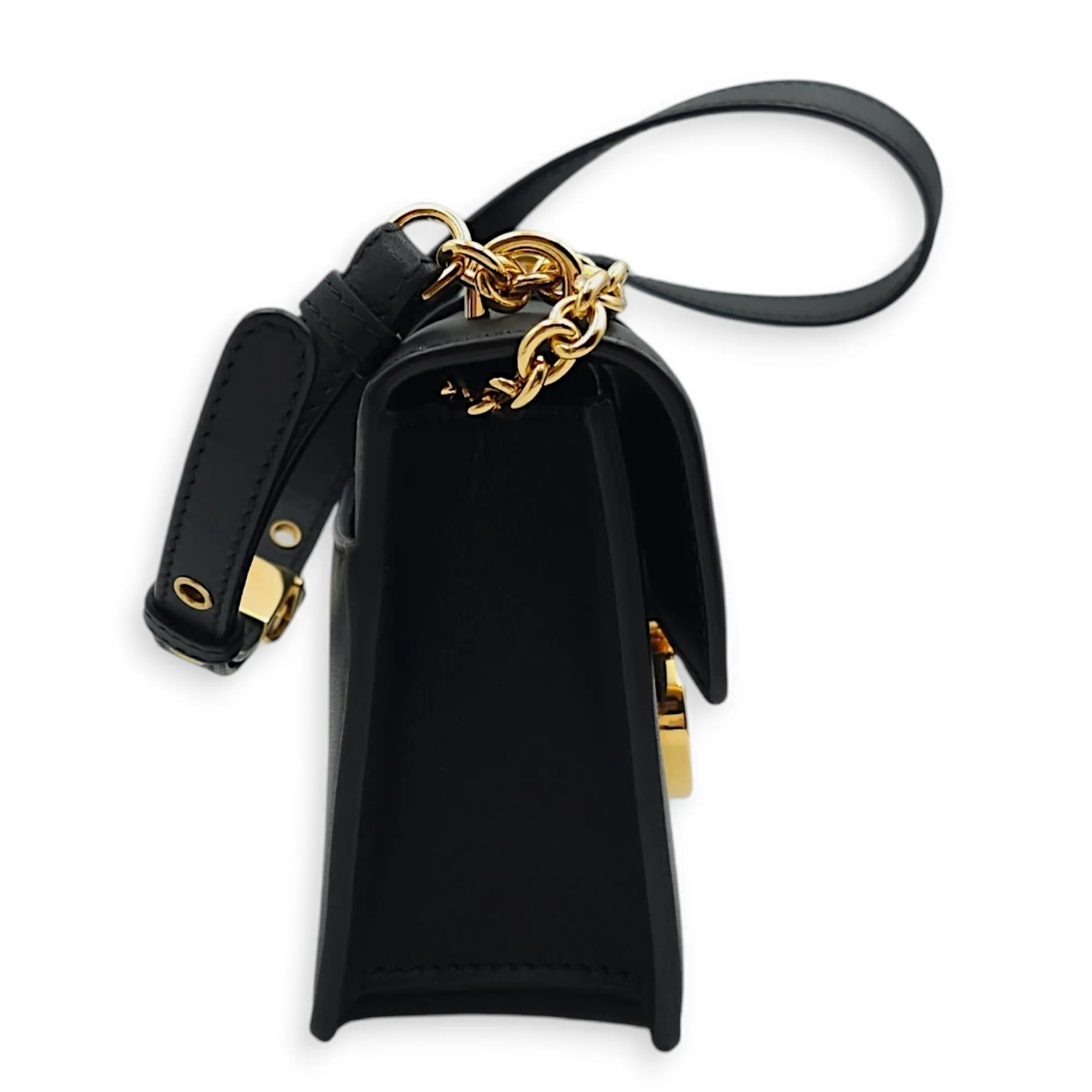 30 Montaigne East West 21x12x6cm Black Crossbody Bag in Calfskin, Gold hardware