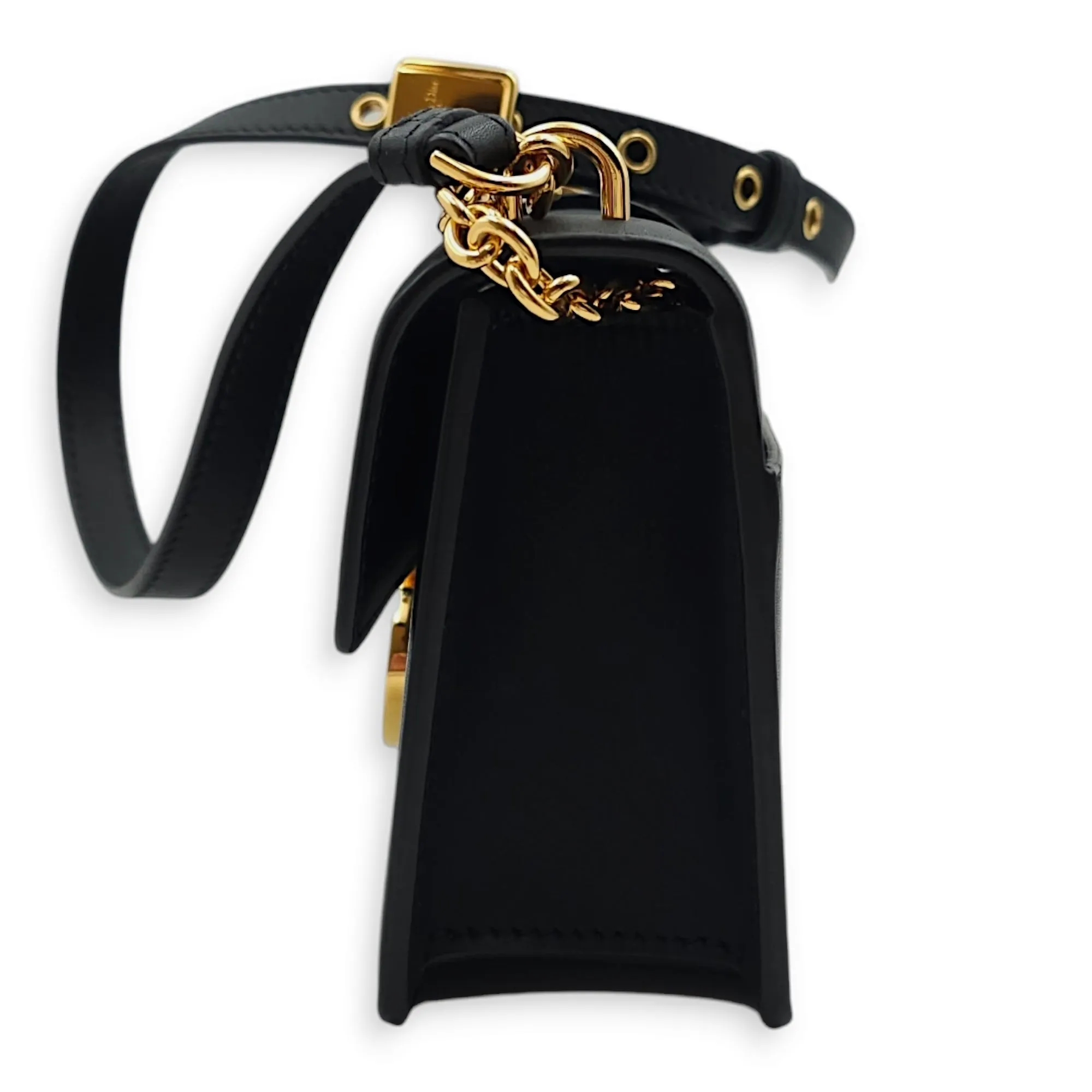 30 Montaigne East West 21x12x6cm Black Crossbody Bag in Calfskin, Gold hardware