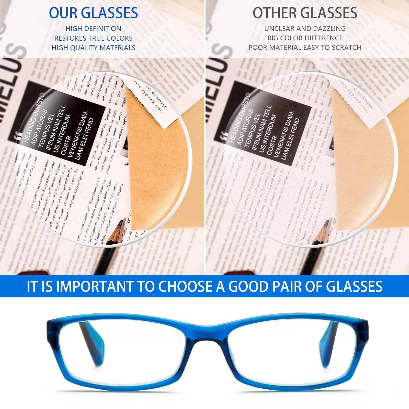 5 Pack Computer Reading Glasses Men and Women Anti Eyestrain Blue Light Blocking Glasses for Reading Mixed Colours 1.5 x