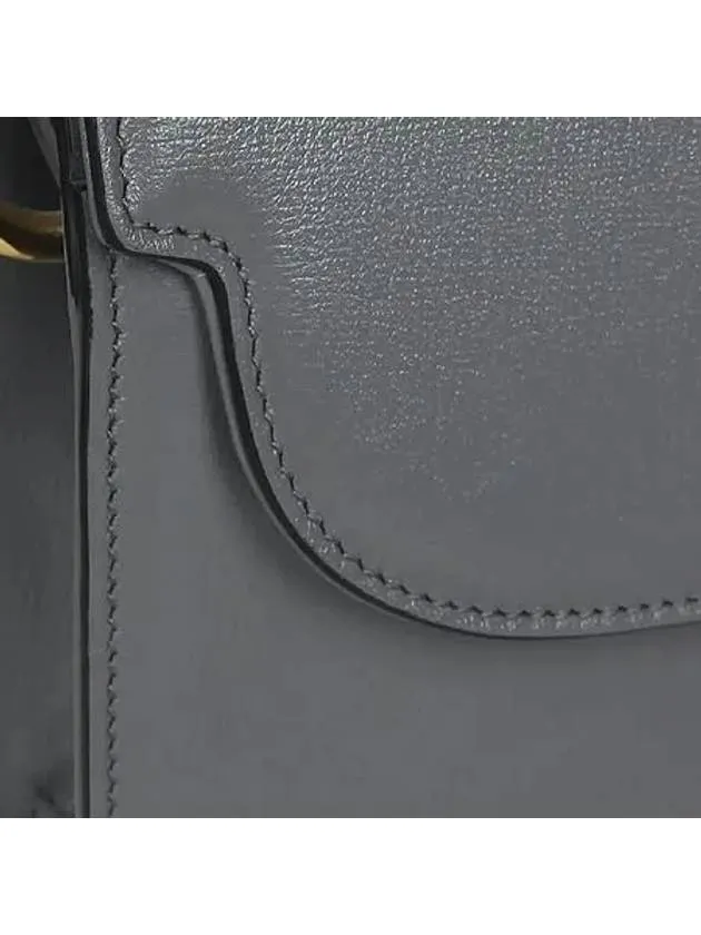 589474 GG logo torchon gray leather small shoulder bag