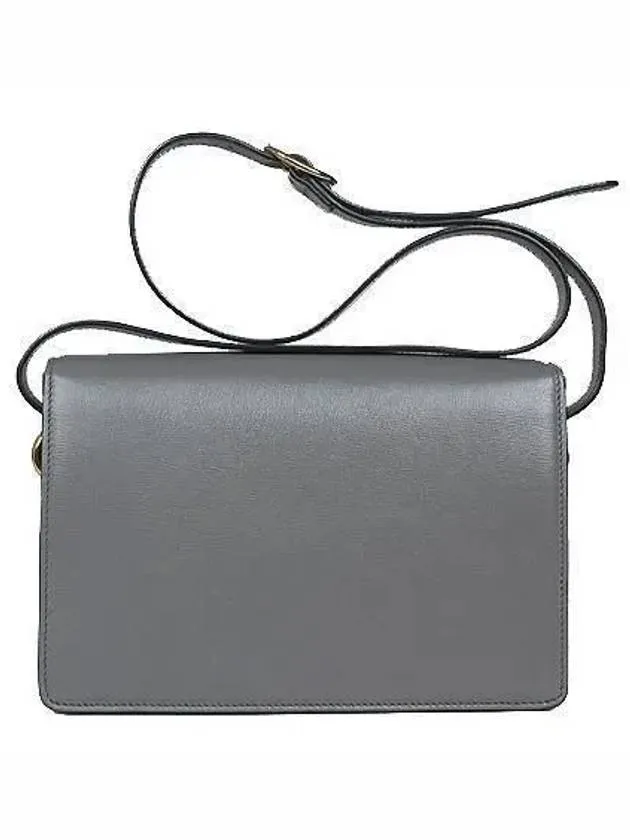 589474 GG logo torchon gray leather small shoulder bag