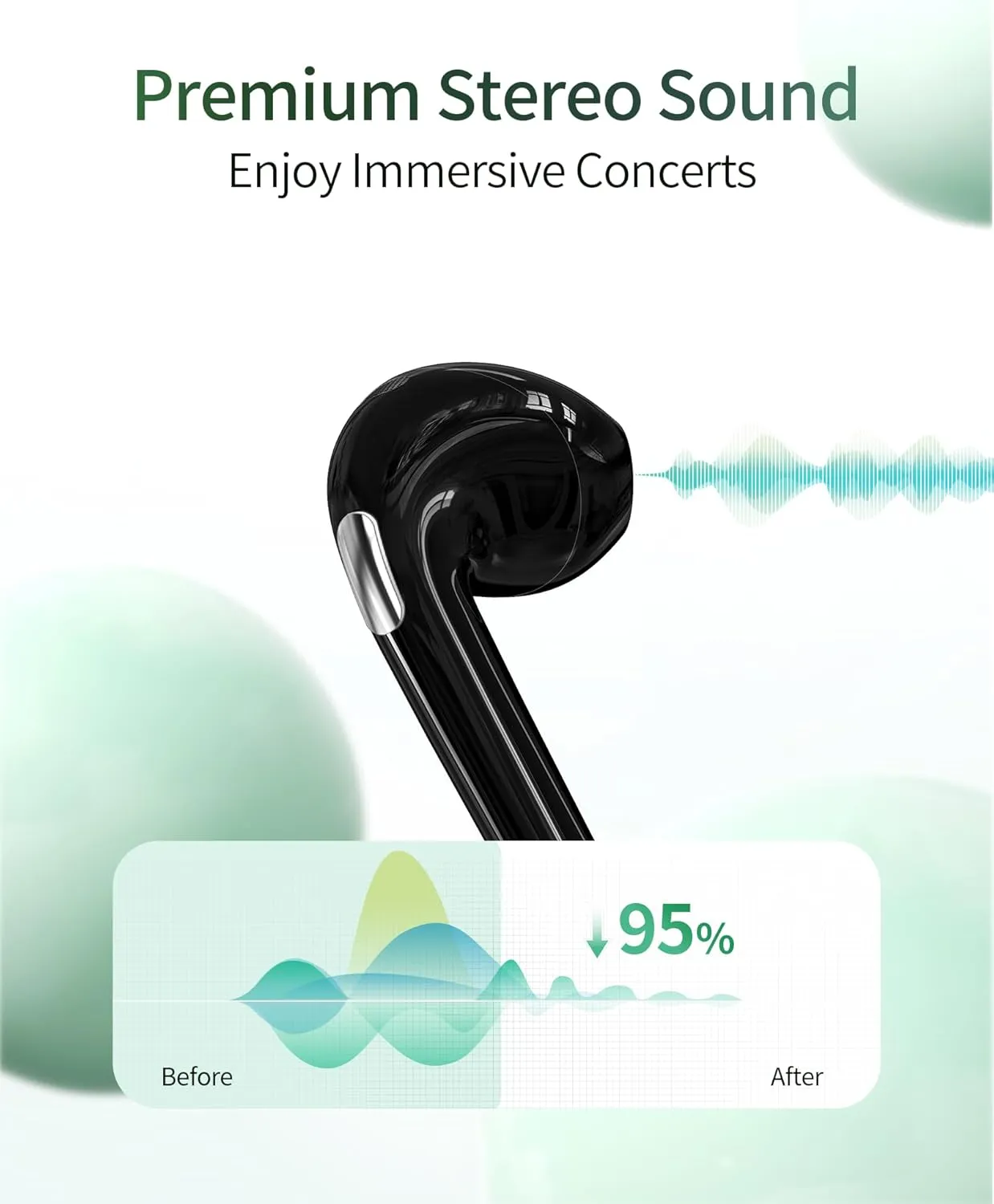 72-Hour Battery, IPX7 Waterproof: Wireless Earbuds with LED Display