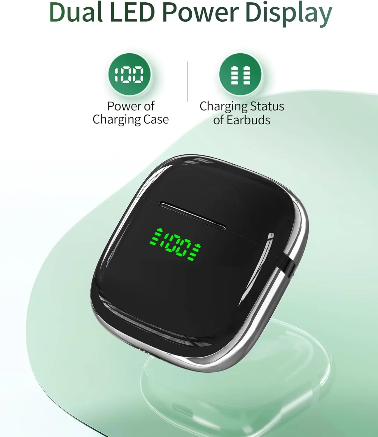 72-Hour Battery, IPX7 Waterproof: Wireless Earbuds with LED Display