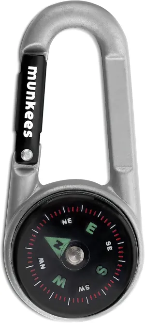Ace Camp Carabiner Compass and Thermometer, Small Pocket-Sized Waterproof Gear, Mini Clip for Camping, Survival Tool, Emergency Kit, Hiking, Backpacking