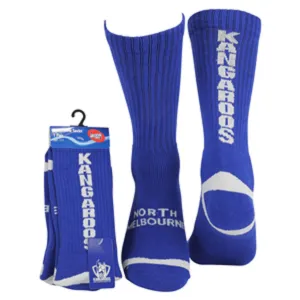 AFL Mens Crew Socks - North Melbourne Kangaroos - One Set - Sock -