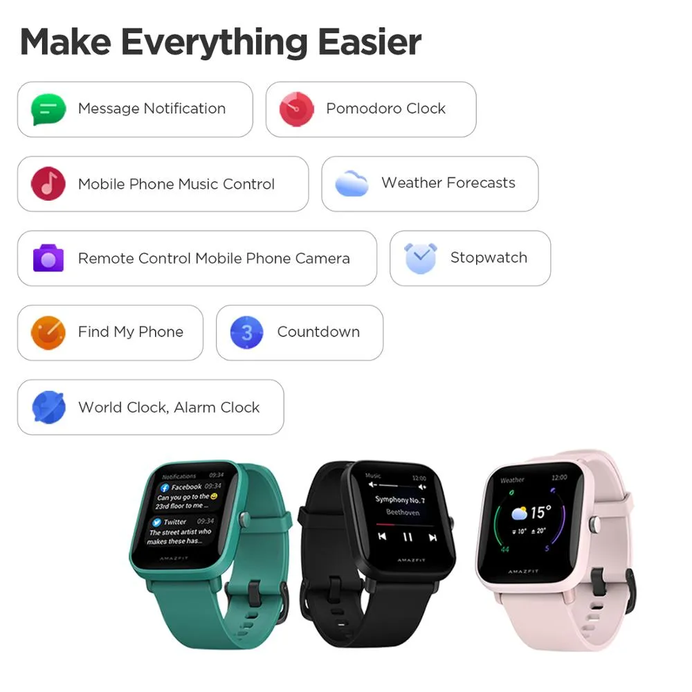 Amazfit Bip U Pro GPS Smartwatch Color Screen 31g 5 ATM Water-resistance 60  Sports Mode Smart Watch for Android