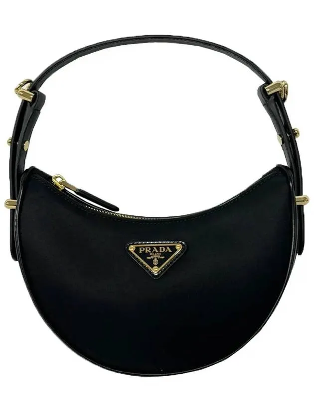 Arque Re-nylon Brushred Leather Small Shoulder Bag Black