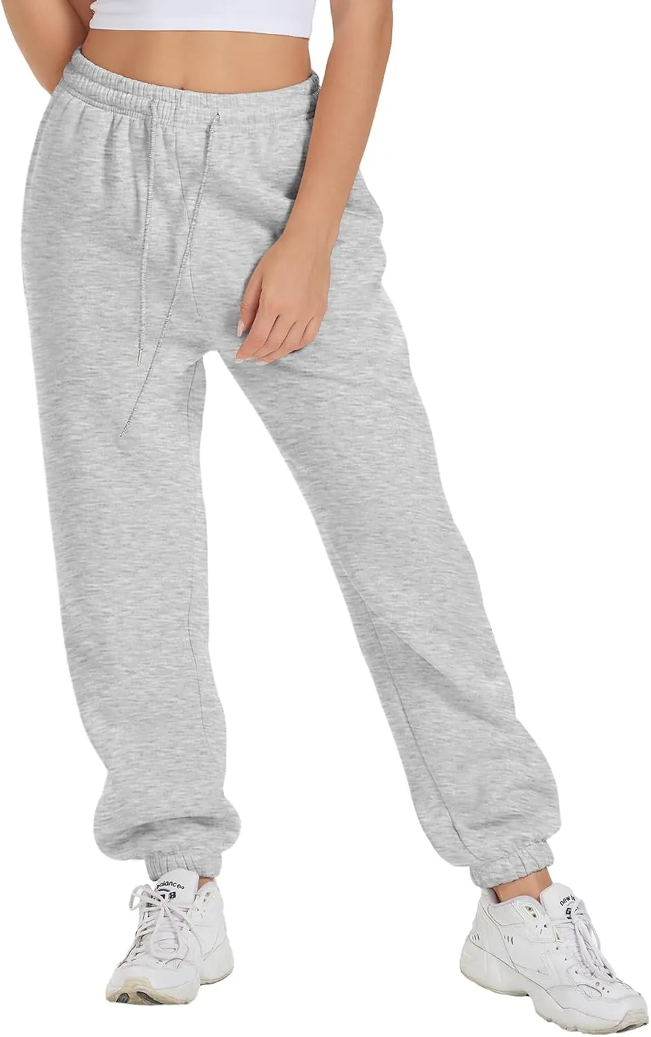 ATHMILE Sweatpants Women Fleece Pockets Winter Fall Fashion Baggy Lounge Pants Joggers