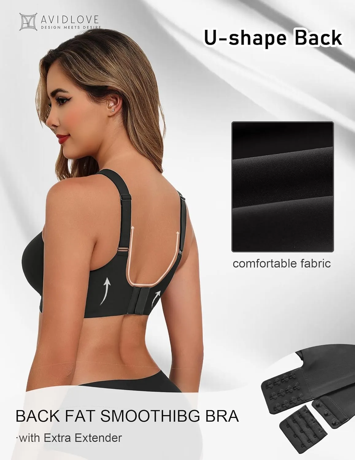 Avidlove Bras for Women Seamless Bra Full Coverage T Shirt Bralettes Push Up Bra Wireless Bra
