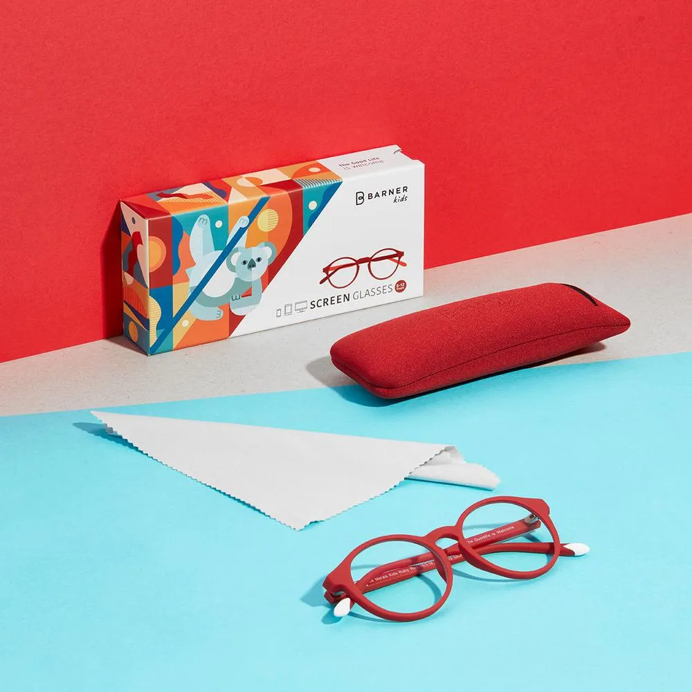 BARNER KIDS | Le Marais Blue Light Glasses | Ruby Red