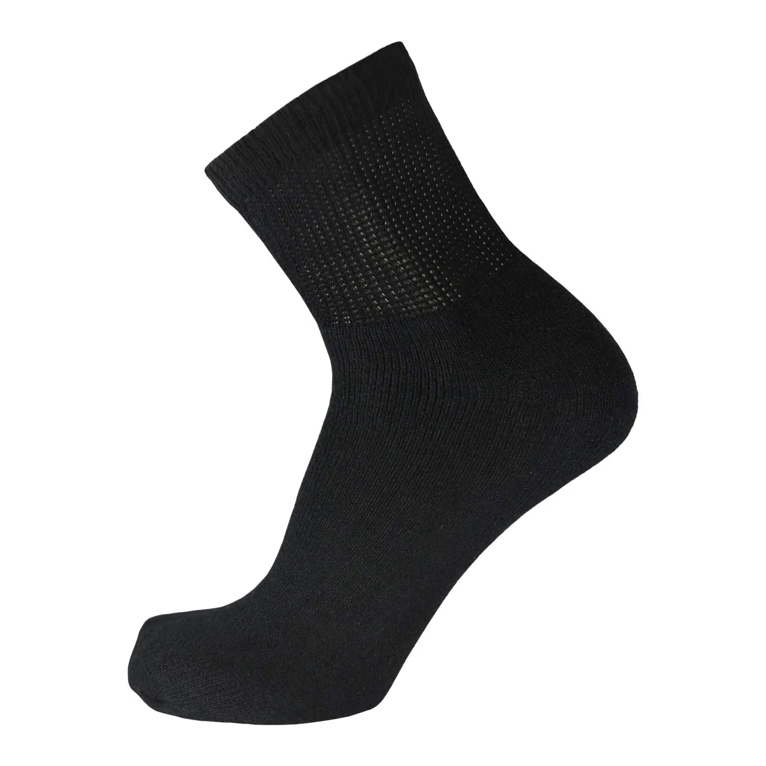 Big and Tall Diabetic Neuropathy Ankle Socks, King Size Mens Athletic Quarter Socks (Size: 13-16) Black 6