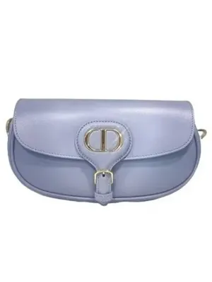 Bobby East West Calfskin Shoulder Bag Horizon Blue
