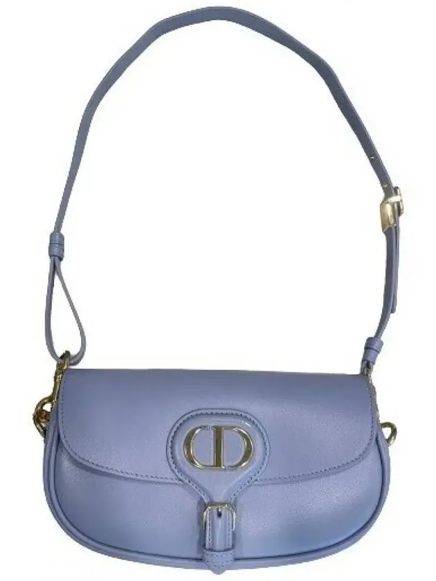 Bobby East West Calfskin Shoulder Bag Horizon Blue