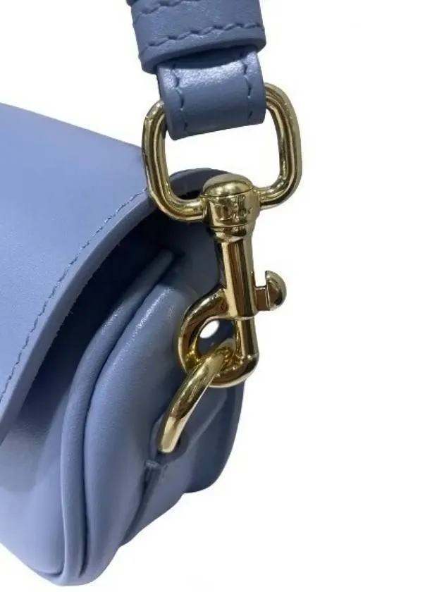Bobby East West Calfskin Shoulder Bag Horizon Blue