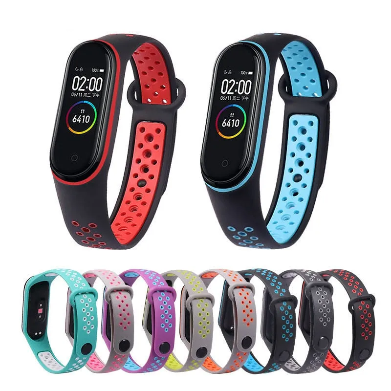 Breathable Strap For Xiaomi Mi Band 3 4 5 Smart Watch Wrist M3 M4 Plus Bracelet For Xiaomi MiBand 3 4 5 Miband Strap Replacement