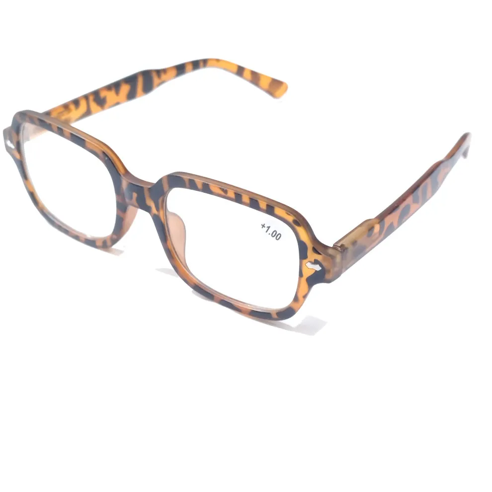 Brown Print Frame Reading Glasses Power  1.00 Plus 1