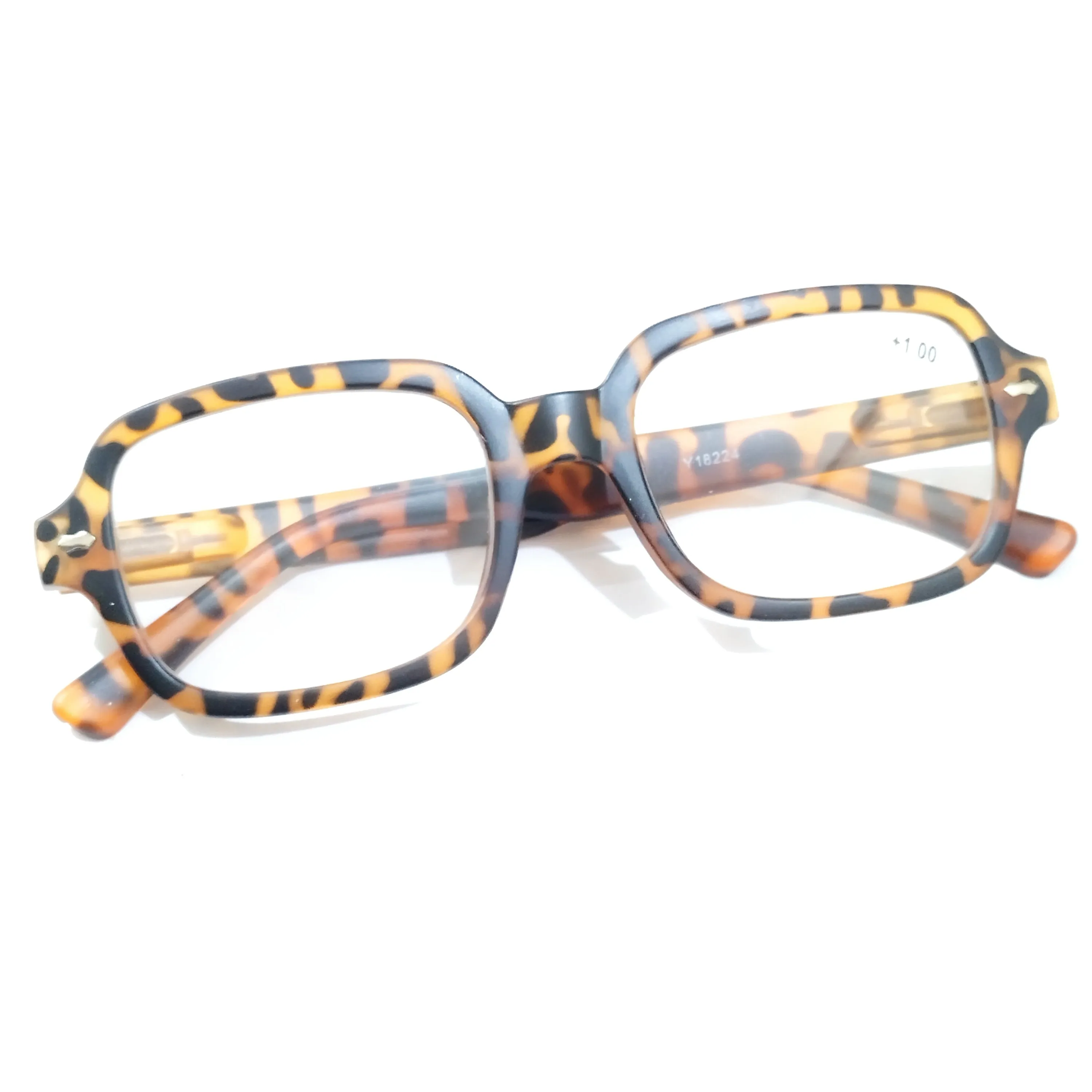Brown Print Frame Reading Glasses Power  1.00 Plus 1