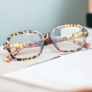 Brown Print Frame Reading Glasses Power  1.00 Plus 1