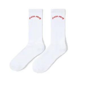 Cash Only - Logo Crew Socks White