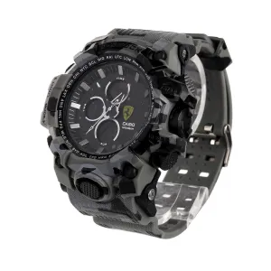 casio g-shock grey and black-camo analog digital chronograph dial