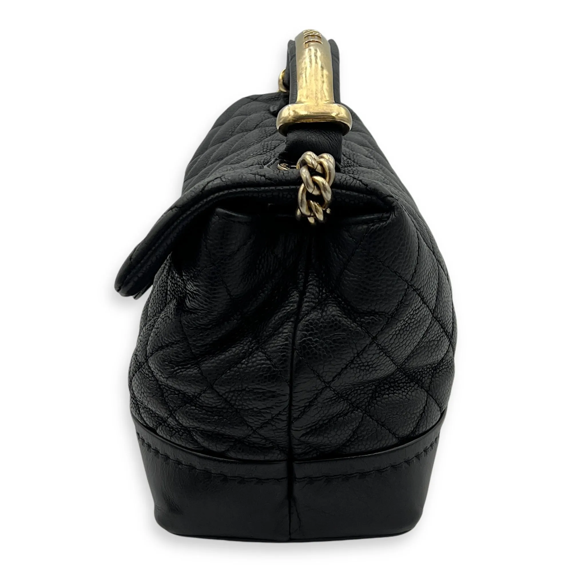 CC Medium Black Crossbody Bag in Caviar Leather, Gold hardware