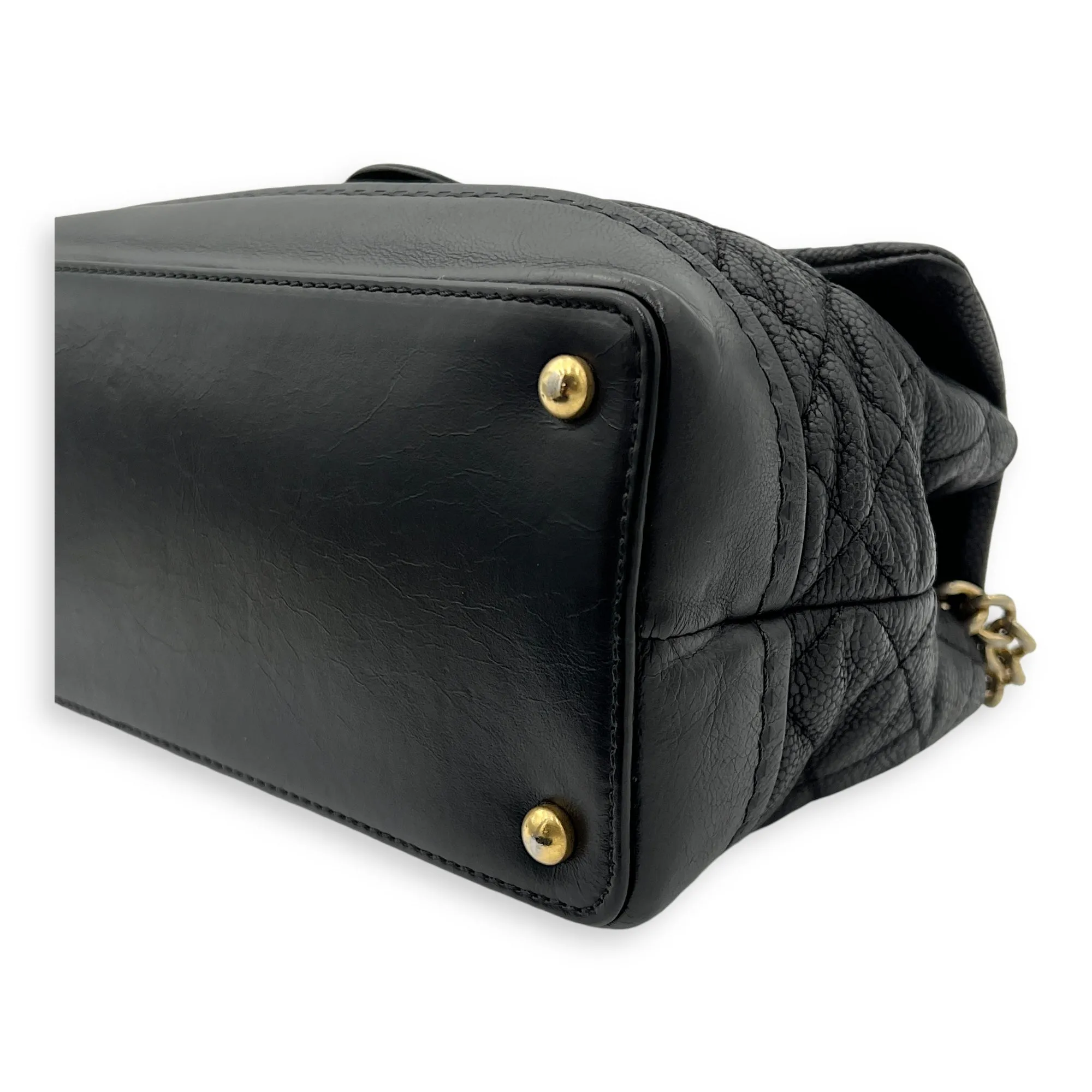 CC Medium Black Crossbody Bag in Caviar Leather, Gold hardware