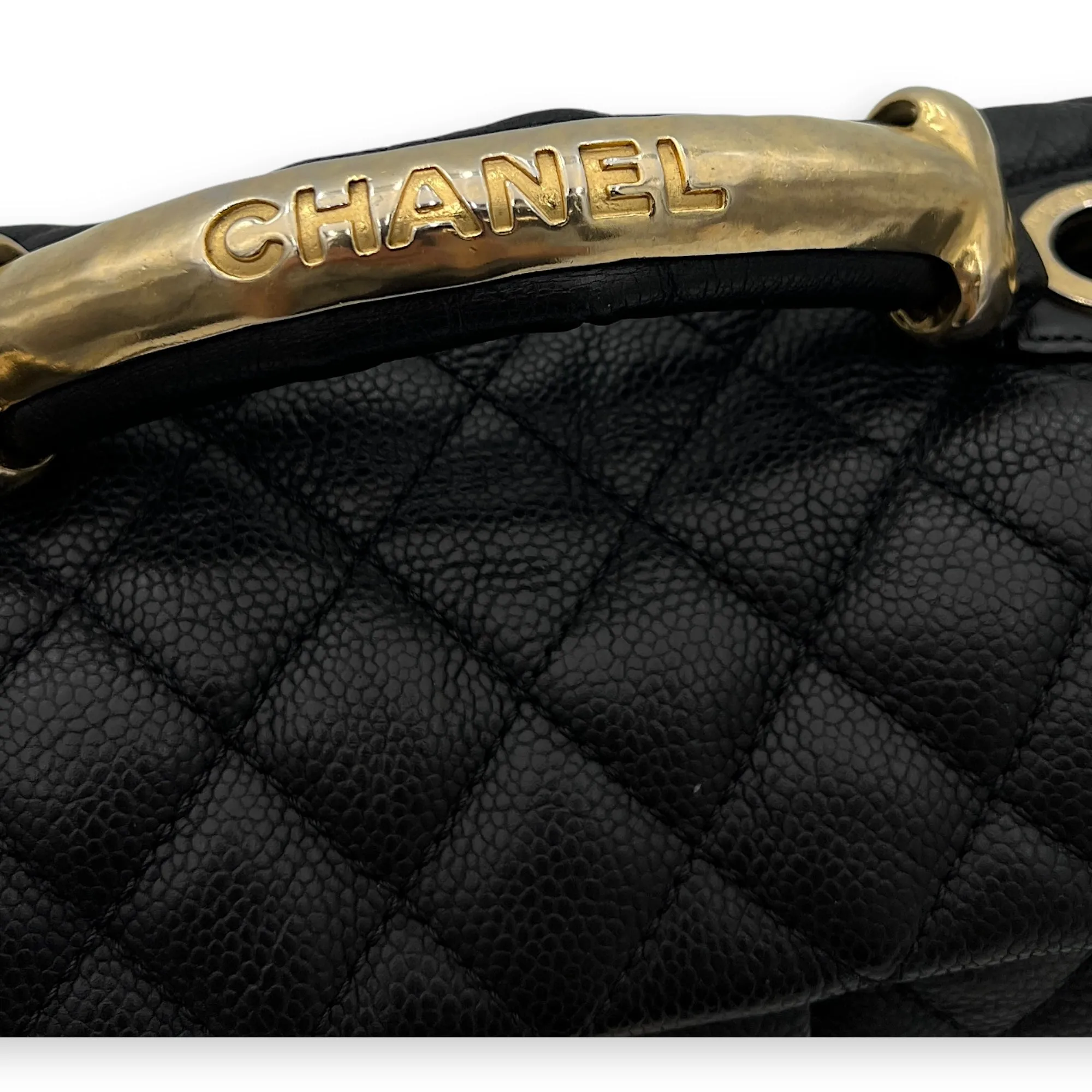 CC Medium Black Crossbody Bag in Caviar Leather, Gold hardware