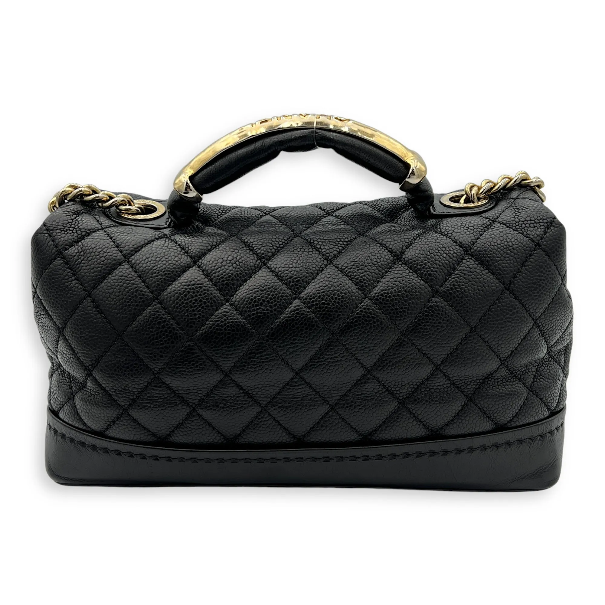 CC Medium Black Crossbody Bag in Caviar Leather, Gold hardware