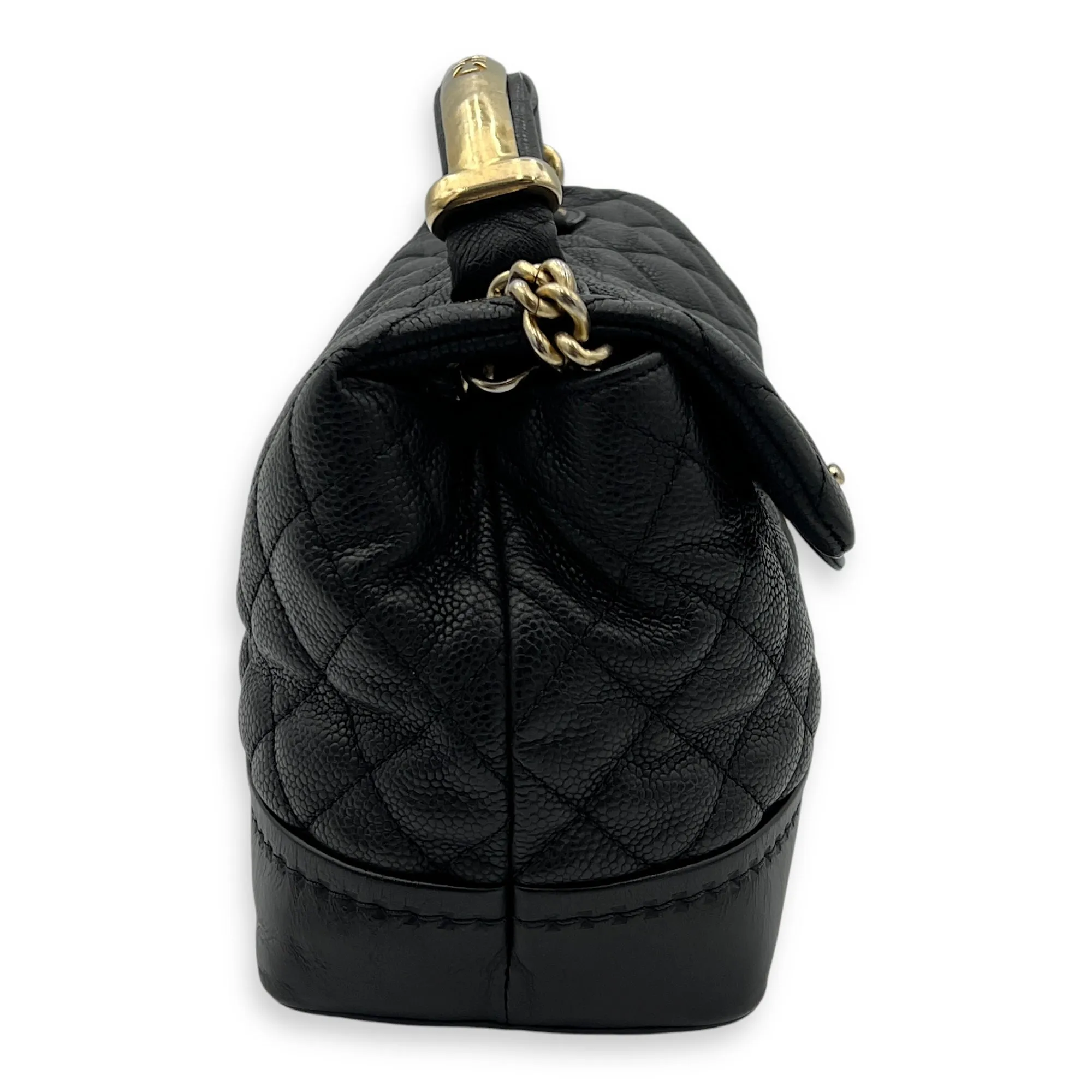 CC Medium Black Crossbody Bag in Caviar Leather, Gold hardware