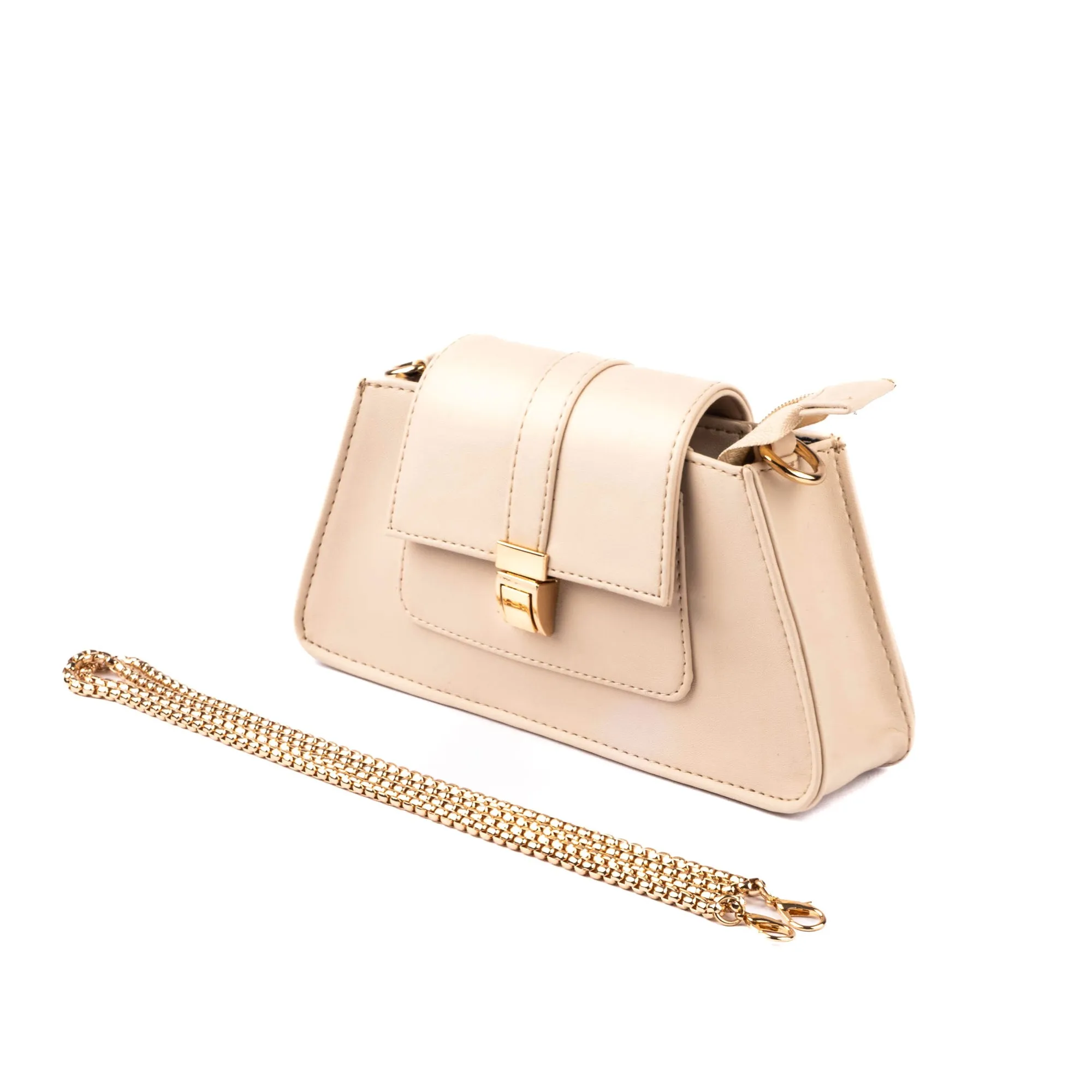Champagne Biege Mini Baguette Bag