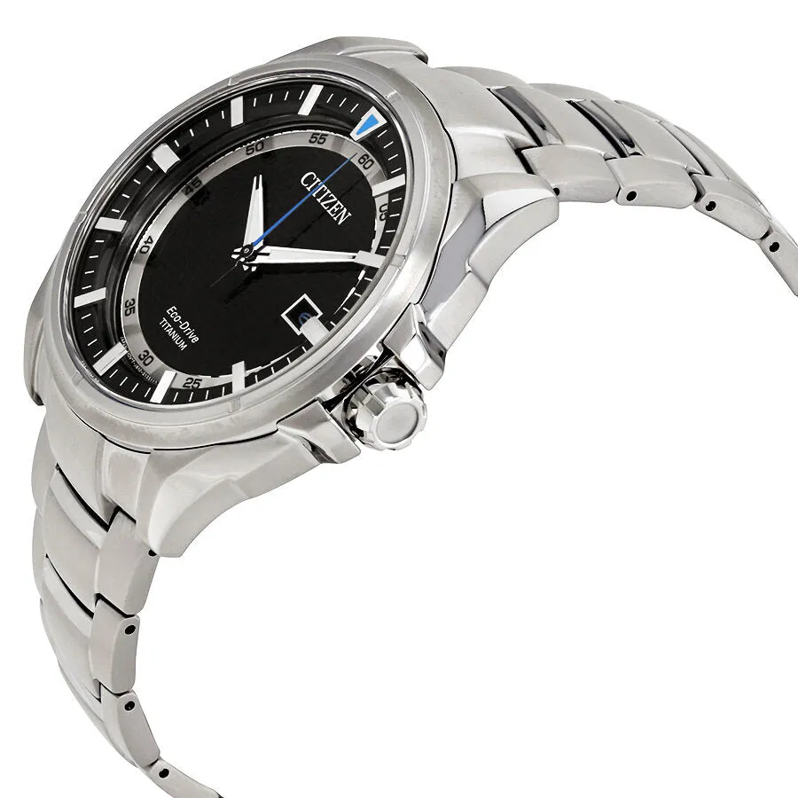 Citizen Eco-Drive Titanium Sapphire Crystal Black Dial Men's Watch AW1400-52E