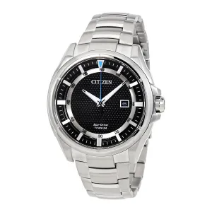 Citizen Eco-Drive Titanium Sapphire Crystal Black Dial Men's Watch AW1400-52E