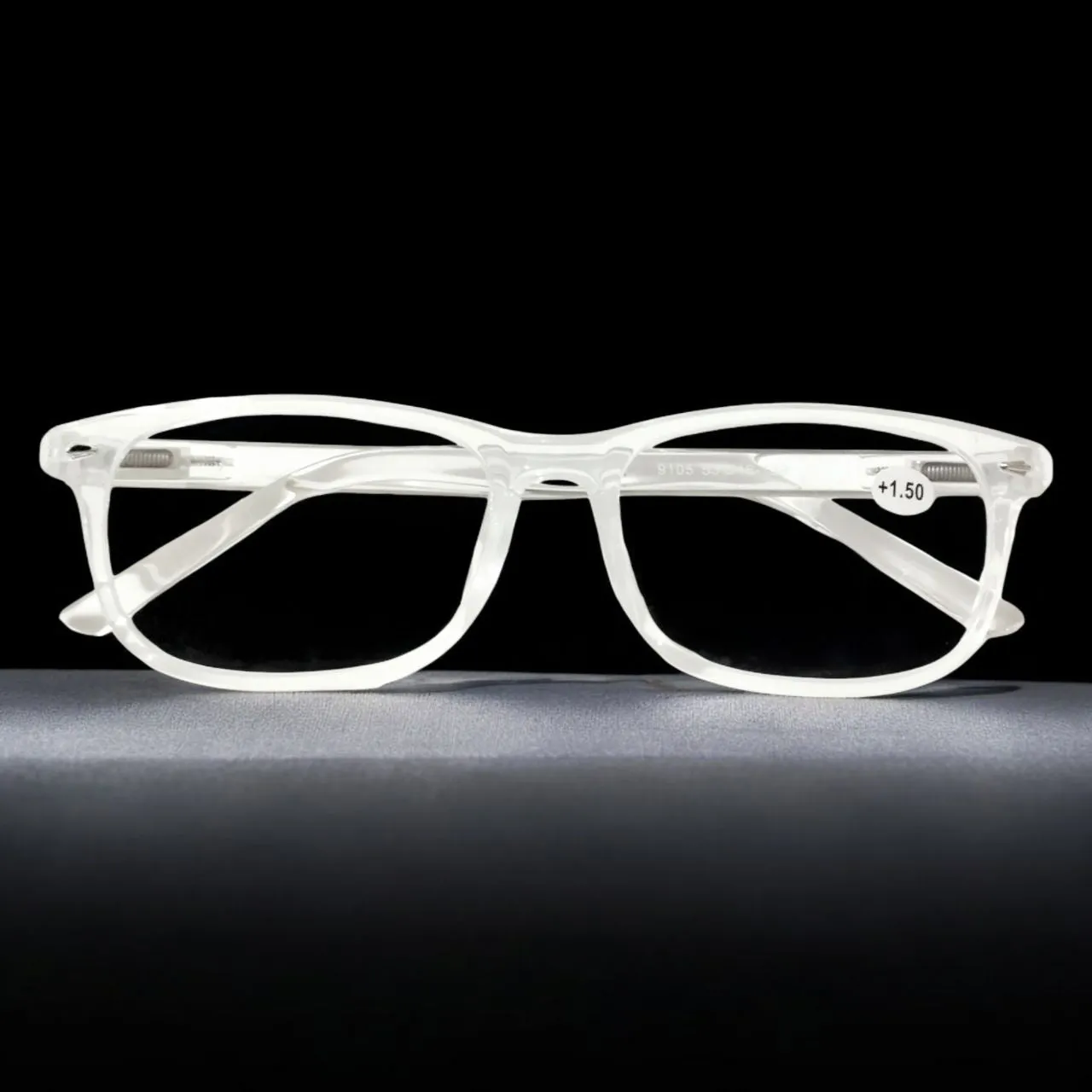 Clear White Transparent Glasses with Reading Power