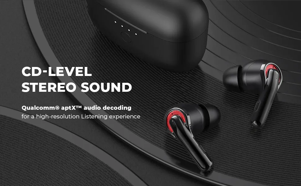 [CLEARANCE] Tribit FlyBuds C1 Bluetooth 5.2 True Wireless Earbuds with 50h Playtime and up to 90% Noise Cancellation feature with 4 built-in Mics