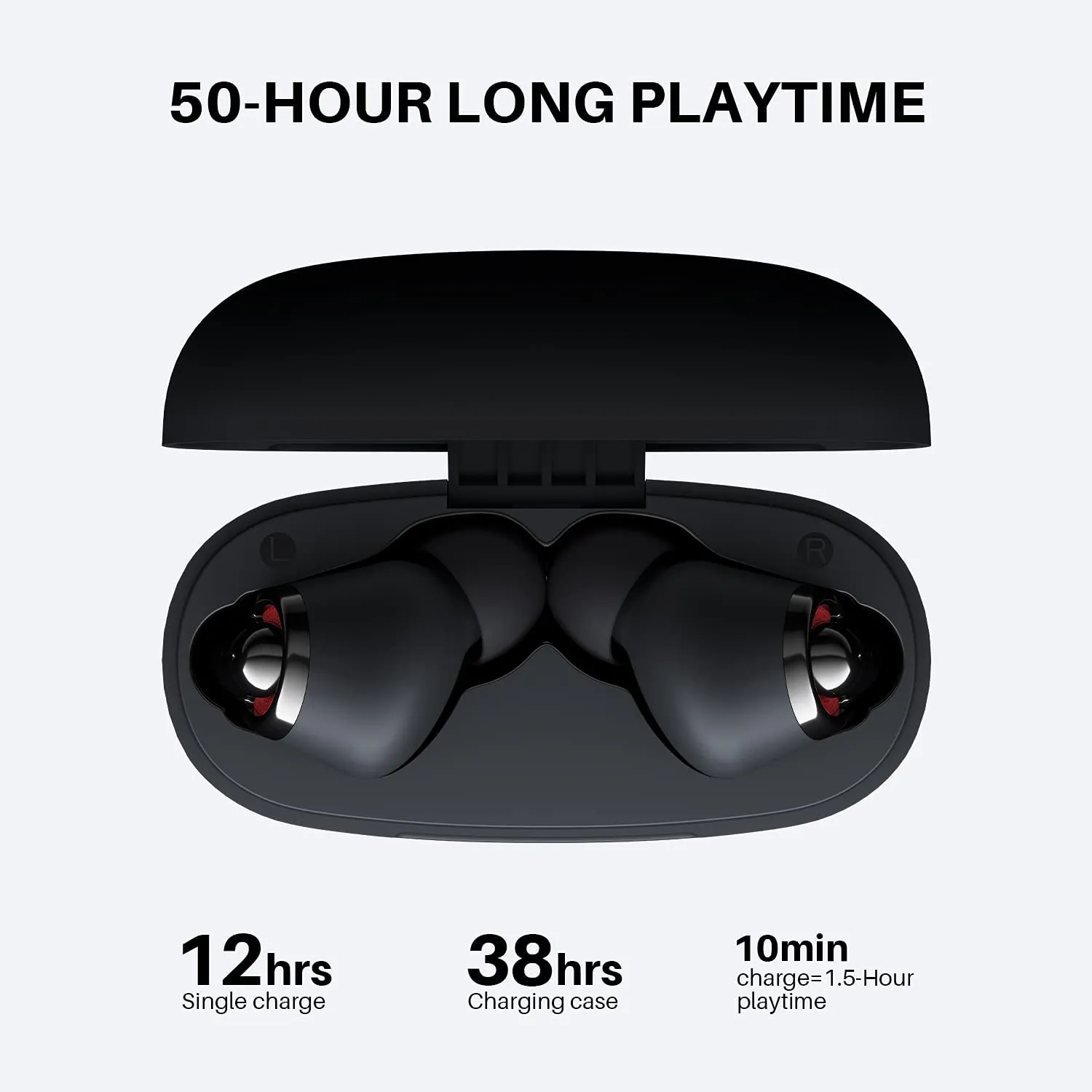 [CLEARANCE] Tribit FlyBuds C1 Bluetooth 5.2 True Wireless Earbuds with 50h Playtime and up to 90% Noise Cancellation feature with 4 built-in Mics