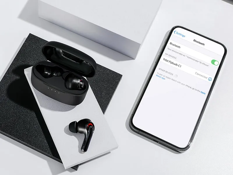 [CLEARANCE] Tribit FlyBuds C1 Bluetooth 5.2 True Wireless Earbuds with 50h Playtime and up to 90% Noise Cancellation feature with 4 built-in Mics