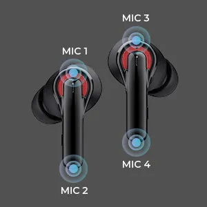 [CLEARANCE] Tribit FlyBuds C1 Bluetooth 5.2 True Wireless Earbuds with 50h Playtime and up to 90% Noise Cancellation feature with 4 built-in Mics