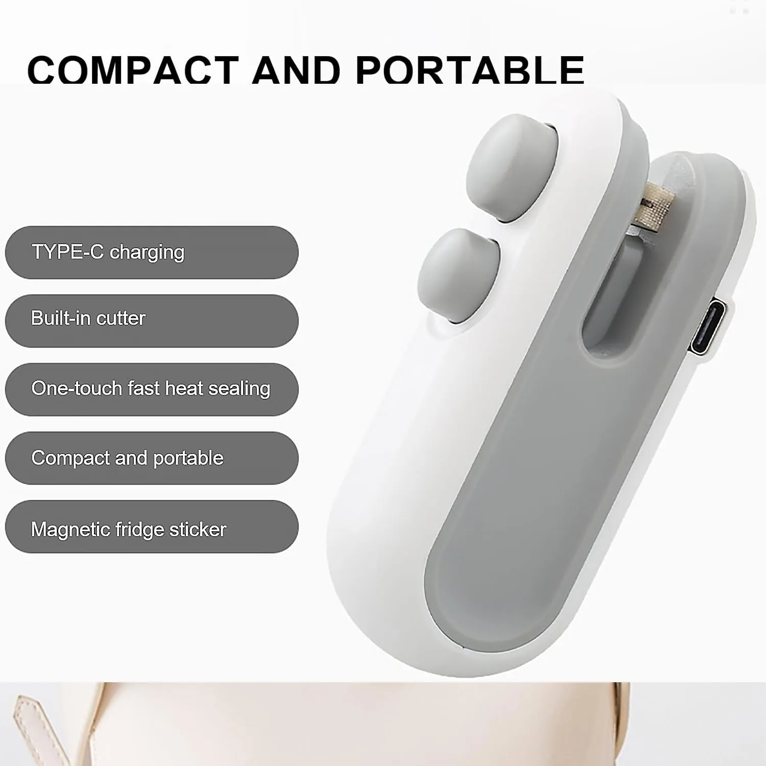 Compact Bag Resealer with Type-C Charging