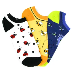 Cute Bugs Ankle Socks 3 Pair Pack (Women's)