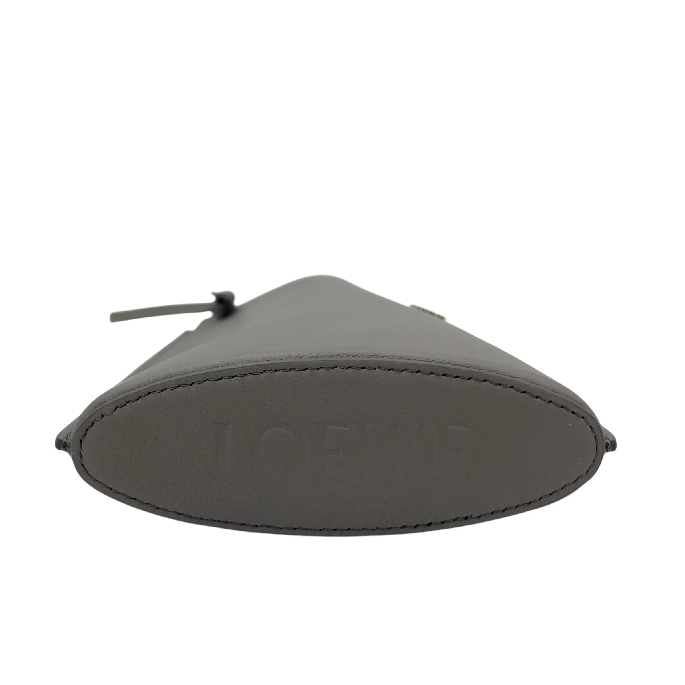 Dice Pocket Grey Crossbody Bag in Calfskin, Silver hardware
