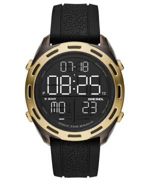 Diesel DZ1901 Digital Crusher Black Silicone Strap Watch 46mm Men Watches Lexor Miami