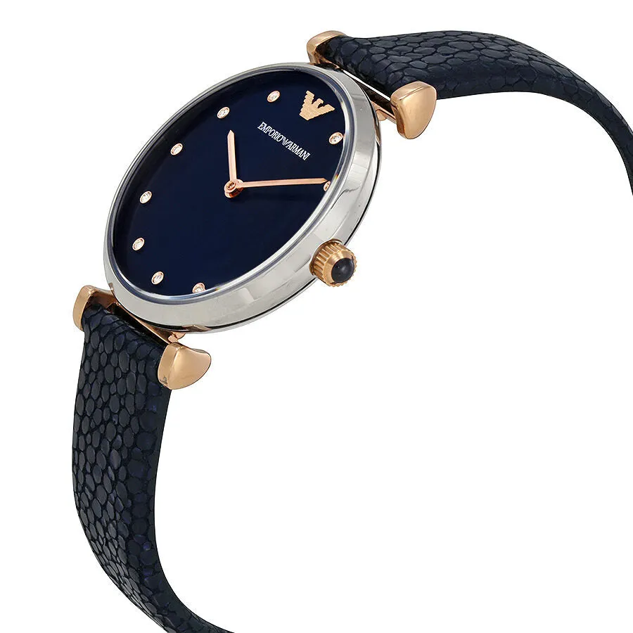 Emporio Armani Retro Navy Dial Ladies Watch AR1989