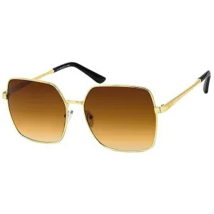 Fashion Metal Sunglasses with Shiny Gold Frames- Assorted