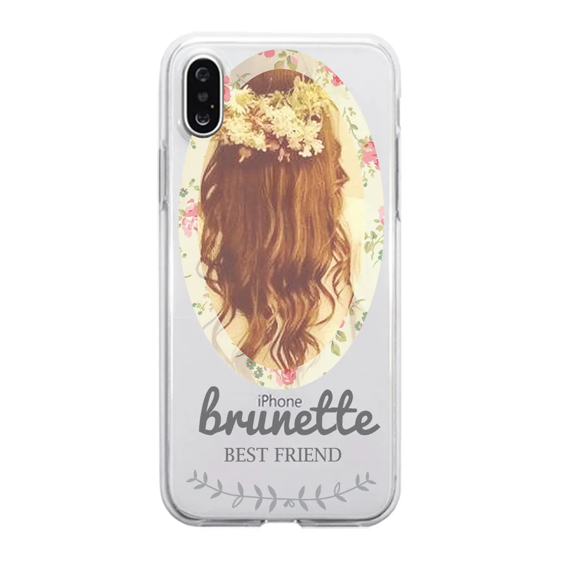 Floral Blonde Brunette BFF Matching Phone Covers Elegant Flowery