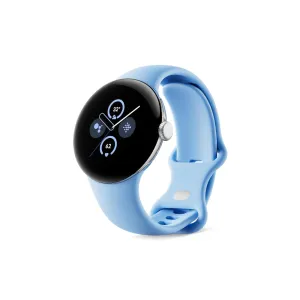 Google Pixel 2 Smartwatch, 41 mm, LTE   Wi-Fi, Polished Silver Case/Bay Active Band