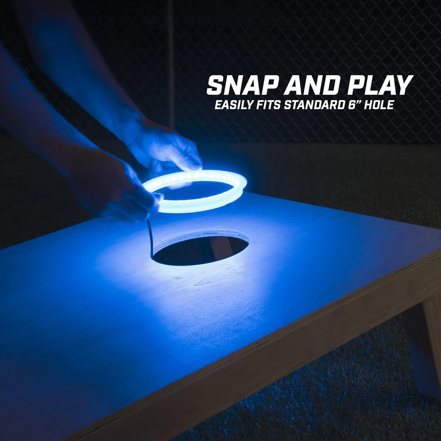 GoSports Cornhole Light Up LED Ring Kit 2pc Set - Red, White or Blue - Compatible with All Cornhole Games